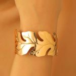 Gold Stainless Steel Contemporary Cuff Bracelet - Image 4