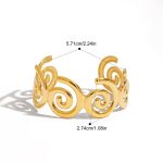 Gold Stainless Steel Contemporary Cuff Bracelet - Image 5