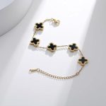 Stainless Steel Anti-Tarnish Clover Mother of Pearl Link Bracelet For Women - Image 5
