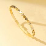 Gold-Plated AD Bangle-Style Hexagonal Anti Tarnish Bracelet - Image 2