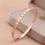 Rose Gold-Plated AD Bangle-Style Anti Tarnish Roman Numerals Bracelet - Image 8