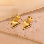 Gold Plated Anti Tarnish Heart Themed Earrings - Image 2
