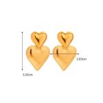 Gold Plated Anti Tarnish Heart Themed Earrings - Image 5