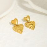 Gold Plated Anti Tarnish Heart Themed Earrings - Image 9