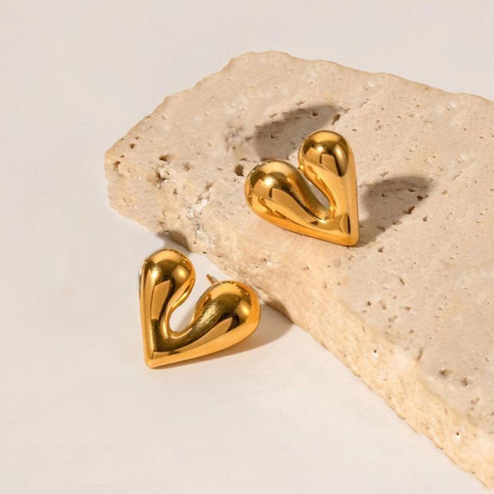 Gold Plated Anti Tarnish Heart Theme Earrings For Girls And Women - Image 2