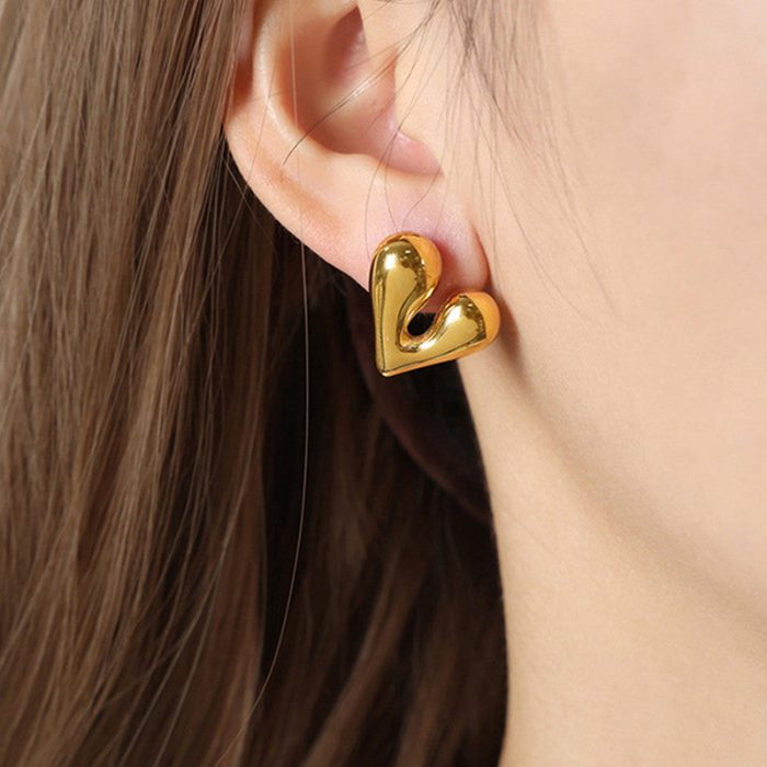 Gold Plated Anti Tarnish Heart Theme Earrings For Girls And Women - Image 5
