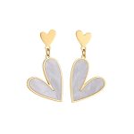 Gold Plated Stainless Steel Anti Tarnish Heart Themed Drop Earrings For Women - Image 6