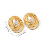 Gold Plated Anti Tarnish Stainless Steel Spiral Stud Earrings - Image 5