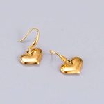 Gold Plated Anti Tarnish Stainless Steel Heart Themed Drop Earrings - Image 9