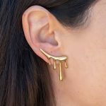Gold Plated Stainless Steel Anti Tarnish Irregular Stud Earrings - Image 4