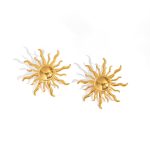 Gold Plated Stainless Steel Anti Tarnish Sun Shaped Stud Earrings - Image 8
