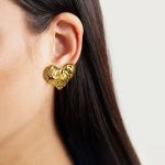 Gold-Plated Anti Tarnish Stainless Steel Heart Themed Stud Earrings - Image 5