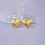 Gold-Plated Anti Tarnish Stainless Steel Heart Themed Stud Earrings - Image 6