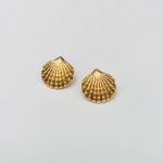 Gold-Plated Anti Tarnish Stainless Steel Shell Shaped Stud Earrings - Image 5