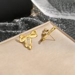 Gold-Plated Anti Tarnish Stainless Steel Bow Themed Earrings - Image 6