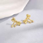 Gold-Plated Anti Tarnish Stainless Steel Bow Themed Earrings - Image 7