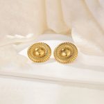 Gold-Plated Anti Tarnish Stainless Steel Contemporary Stud Earrings