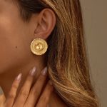 Gold-Plated Anti Tarnish Stainless Steel Contemporary Stud Earrings - Image 4