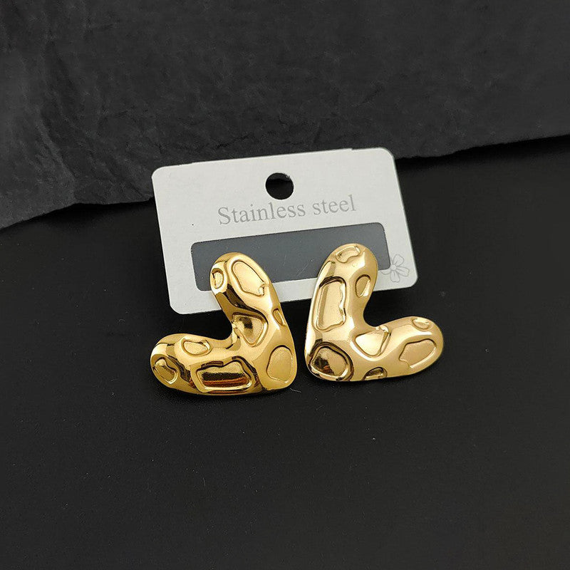 Gold-Plated Anti Tarnish Stainless Steel Heart Themed Earrings - Image 1