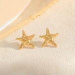 Gold-Plated Anti Tarnish Stainless Steel Star Shaped Stud Earrings - Image 5