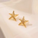 Gold-Plated Anti Tarnish Stainless Steel Star Shaped Stud Earrings - Image 6