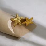 Gold-Plated Anti Tarnish Stainless Steel Star Themed Drop Earrings - Image 5