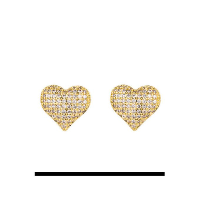Gold Plated Anti Tarnish Heart Themed Earrings For Girls Women - Image 11