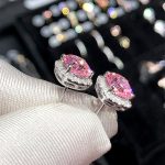 Silver Plated Anti Tarnish American Diamond Studded Pink Square Crushed Ice Cut Stud Earrings - Image 5