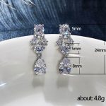 Silver Plated Anti Tarnish American Diamond Studded Floral Crushed Ice Cut Drop Earrings - Image 6
