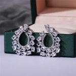 Silver Plated Anti Tarnish American Diamond Studded Contemporary Teardrop Earrings