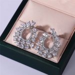 Silver Plated Anti Tarnish American Diamond Studded Contemporary Teardrop Earrings - Image 2