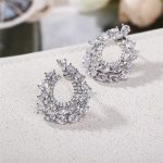 Silver Plated Anti Tarnish American Diamond Studded Contemporary Teardrop Earrings - Image 4