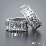 Silver Plated Anti Tarnish American Diamond Studded Contemporary Hoop Earrings - Image 5