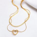 Gold-Plated Anti Tarnish Heart Themed Layered Necklace - Image 4