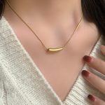 Gold-Plated Anti Tarnish Minimalistic Teardrop Necklace - Image 2