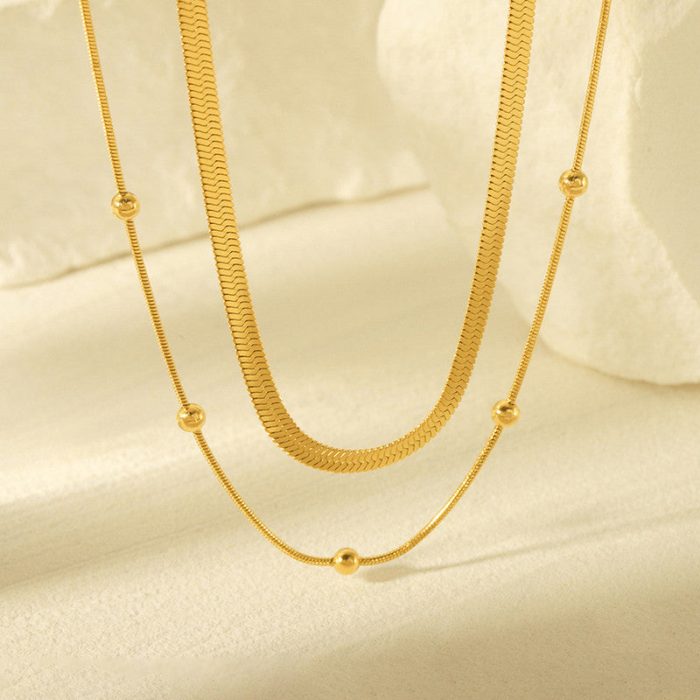 Gold-Plated Anti Tarnish Chain Layered Necklace - Image 7