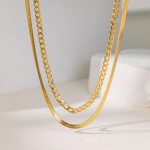 Gold-Plated Anti Tarnish Chain Layered Necklace - Image 4