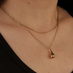 Gold-Plated Anti Tarnish Minimalistic Teardrop Layered Necklace - Image 3
