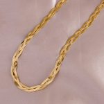 Gold-Plated Anti Tarnish Thick Snake Chain Triple Strand Necklace - Image 3
