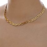 Gold-Plated Anti Tarnish Thick Snake Chain Triple Strand Necklace - Image 6
