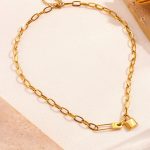 Gold-Plated Anti Tarnish Lock Inspired Rope Chain Necklace - Image 2