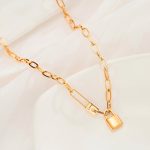 Gold-Plated Anti Tarnish Lock Inspired Rope Chain Necklace - Image 4