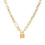 Gold-Plated Anti Tarnish Lock Inspired Rope Chain Necklace - Image 8