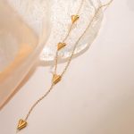 Gold-Plated Anti Tarnish Heart Themed Long Necklace - Image 4