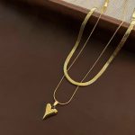 Gold-Plated Anti Tarnish Heart Themed Layered Necklace - Image 2