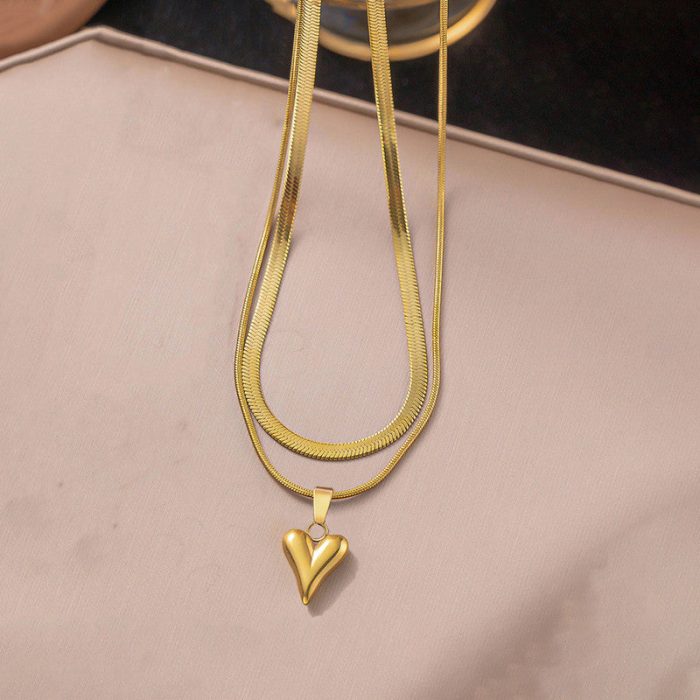 Gold-Plated Anti Tarnish Heart Themed Layered Necklace - Image 4