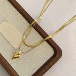 Gold-Plated Anti Tarnish Heart Themed Layered Necklace - Image 5