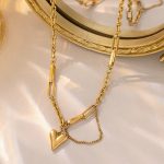Gold Plated Stainless Steel Anti Tarnish Heart Themed Rope Chain Necklace For Women - Image 8