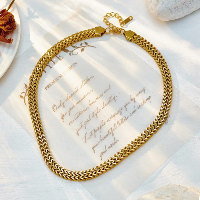 Gold Plated Stainless Steel Anti Tarnish Infinity Chain Necklace For Women - Image 3