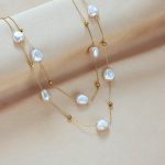 Gold Plated Anti Tarnish Stainless Steel Pearl Studded Layered Necklace - Image 8